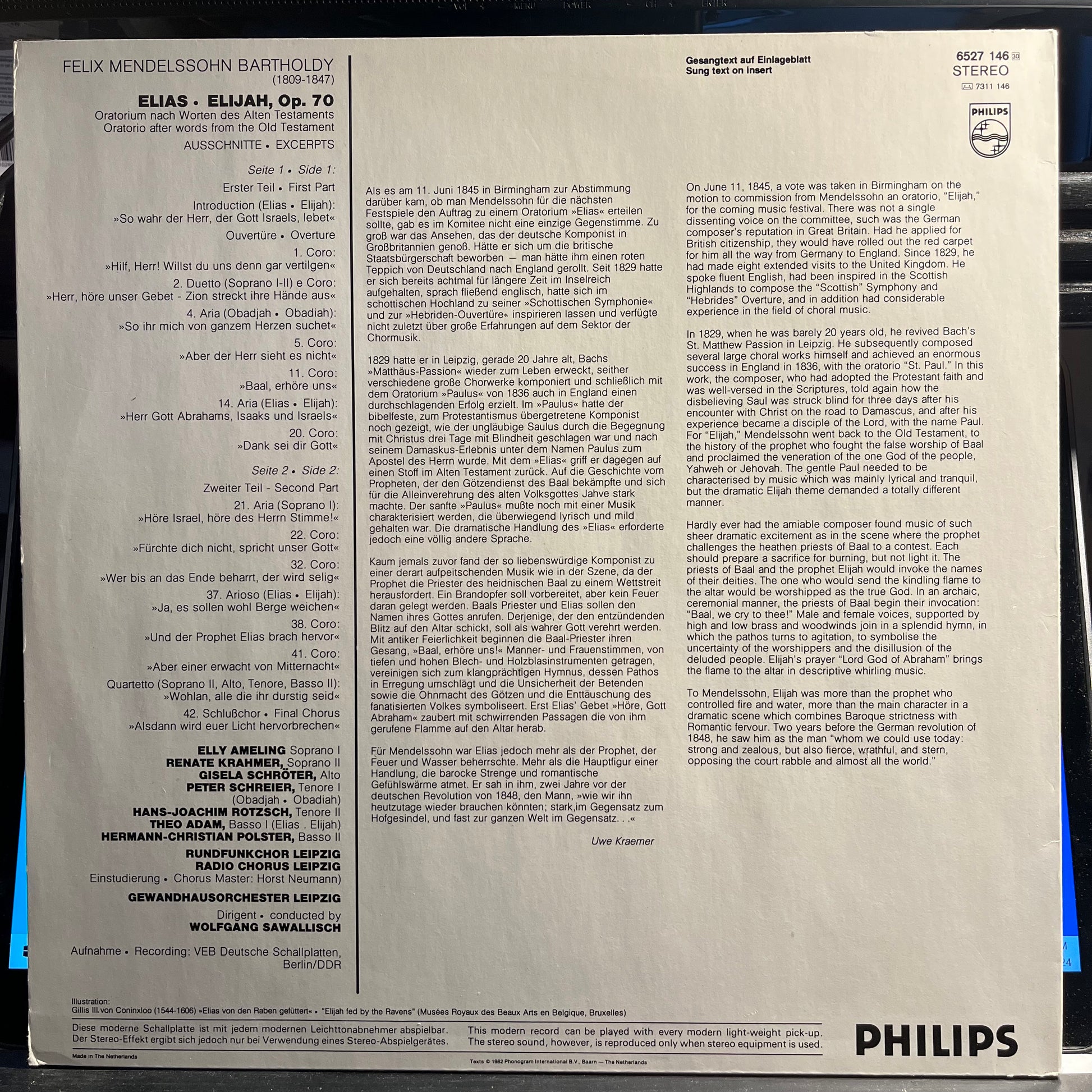 Felix Mendelssohn-Bartholdy - Elias | Near Mint (NM) Near Mint (NM) - CLASSICAL / USED *NEAR MINT*
