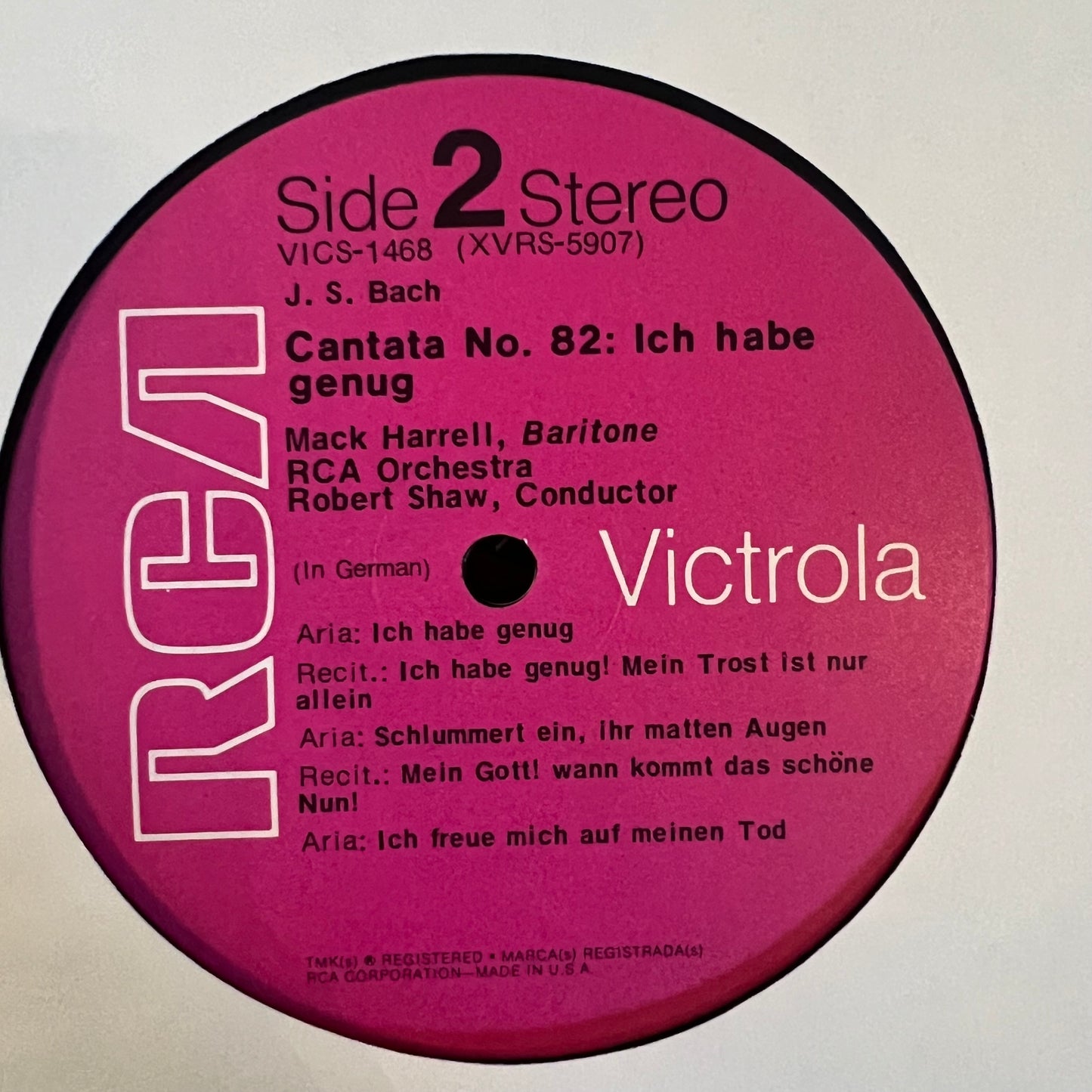 Cantatas No. 56: Ich Will Den Kreuzstab Gerne Tragen / No. 82: Ich Habe Genug | Near Mint (NM) Near Mint (NM) - CLASSICAL / USED *NEAR MINT*