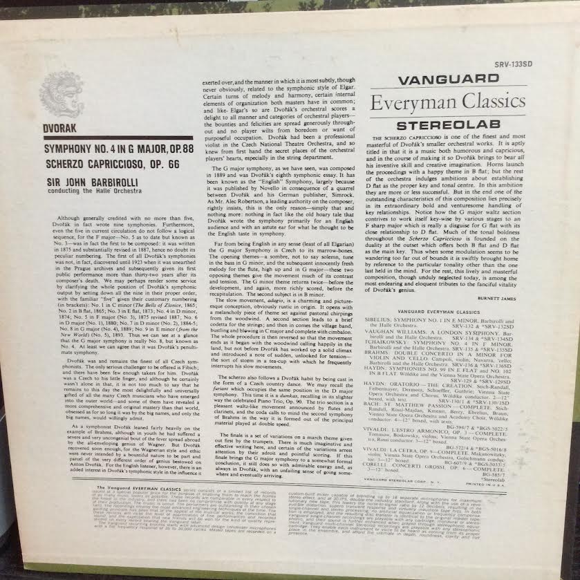 Dvorak Symphony No. 4 In G Major, Op. 88 / Scherzo Capriccioso, Op. 66 (VINYL) | Near Mint (NM or M-) Near Mint (NM or M-) - CLASSICAL / USED *NEAR MINT*