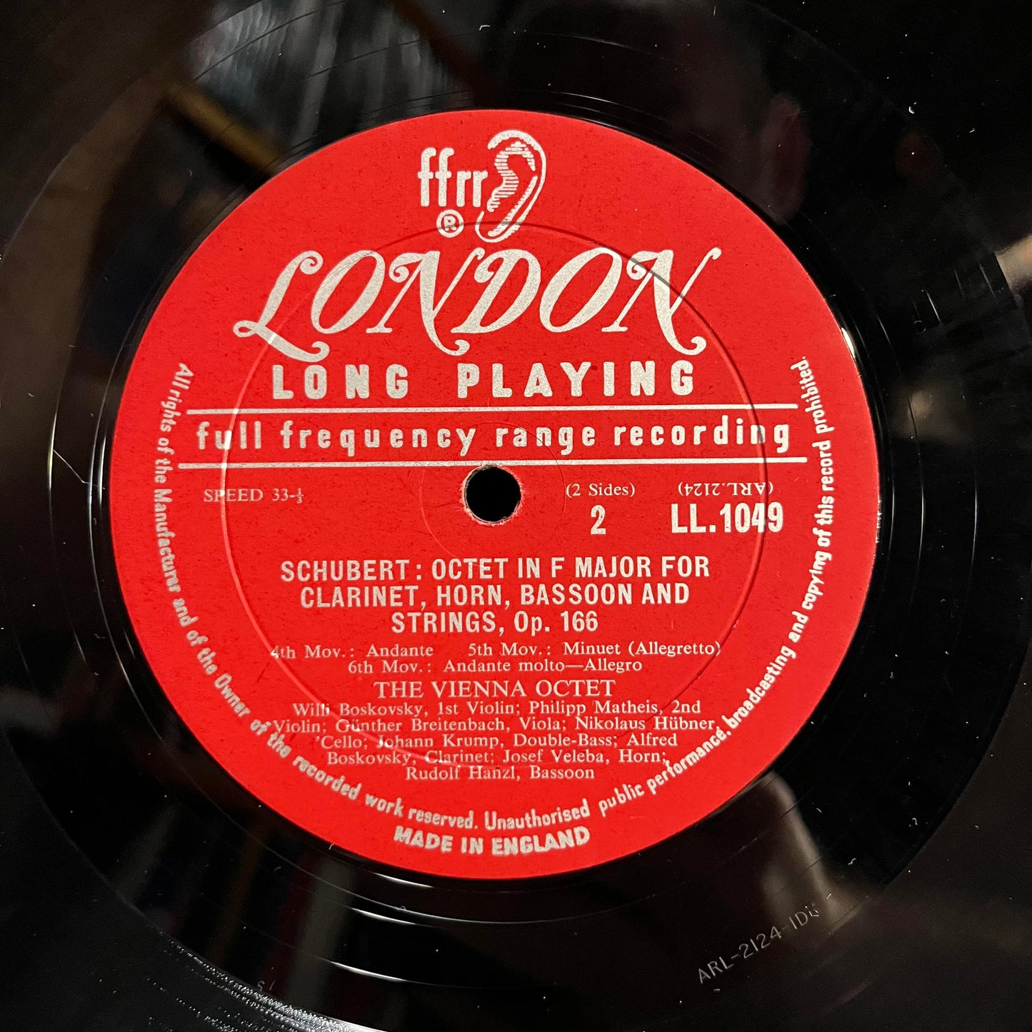 Octet In F Major Opus 166 For Clarinet, Horn, Bassoon And Strings | Near Mint (NM) Excellent (EX)