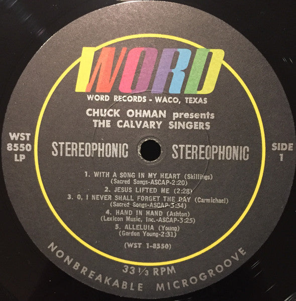 Chuck Ohman Presents The Calvary Singers (VINYL) | Near Mint (NM) Near Mint (NM) - CLASSICAL / USED *NEAR MINT*