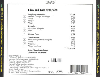 Symphony In G Minor · Rhapsody · Scherzo · Divertimento (CD) | Near Mint (NM) Near Mint (NM) - CLASSICAL / USED *NEAR MINT*