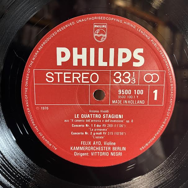Die Vier Jahreszeiten = Le Quattro Stagioni (VINYL) | Near Mint (NM or M-) Excellent (EX) - CLASSICAL / USED *NEAR MINT*