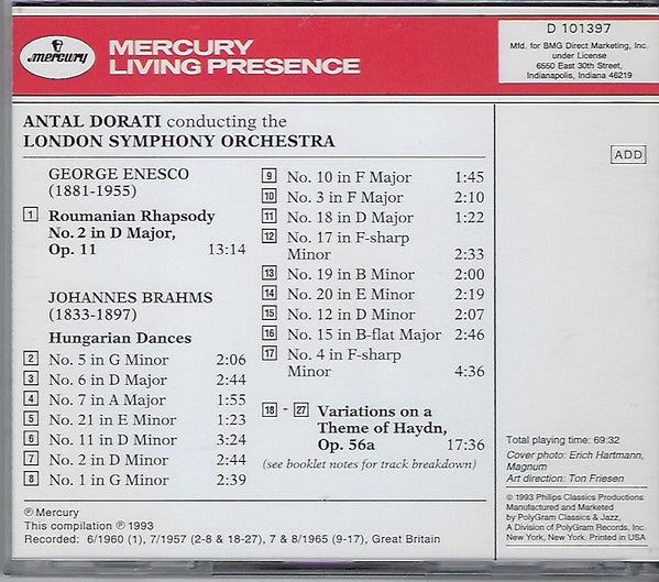Dorati Conducts Brahms And Enesco (CD) | Near Mint (NM) Near Mint (NM) - CLASSICAL / USED *NEAR MINT*