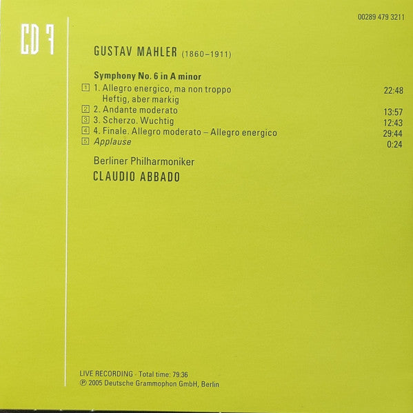 Gustav Mahler - Mahler - Abbado (CD BOXSET Deutsche Grammophon ‎– 00289 479 3204, Deutsche Grammophon ‎– 479 3204, Universal ‎– 479 3204) | NEW Near Mint (NM) Near Mint (NM) - CLASSICAL / USED *NEAR MINT*