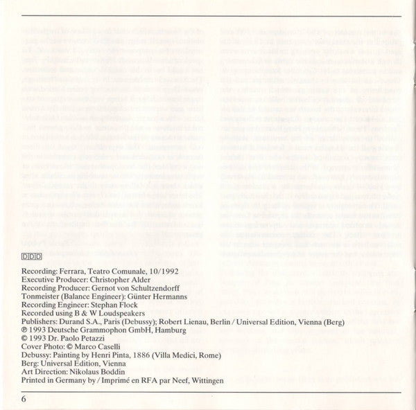 Debussy: 12 Etudes / Berg: Sonate Op. 1 (CD) | Near Mint (NM) Near Mint (NM or M-) - CLASSICAL / USED *NEAR MINT*
