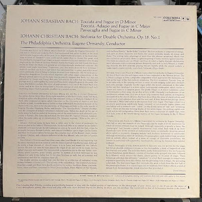 Bach By Ormandy (VINYL) | Near Mint (NM or M-) Near Mint (NM or M-) - CLASSICAL / USED *NEAR MINT*
