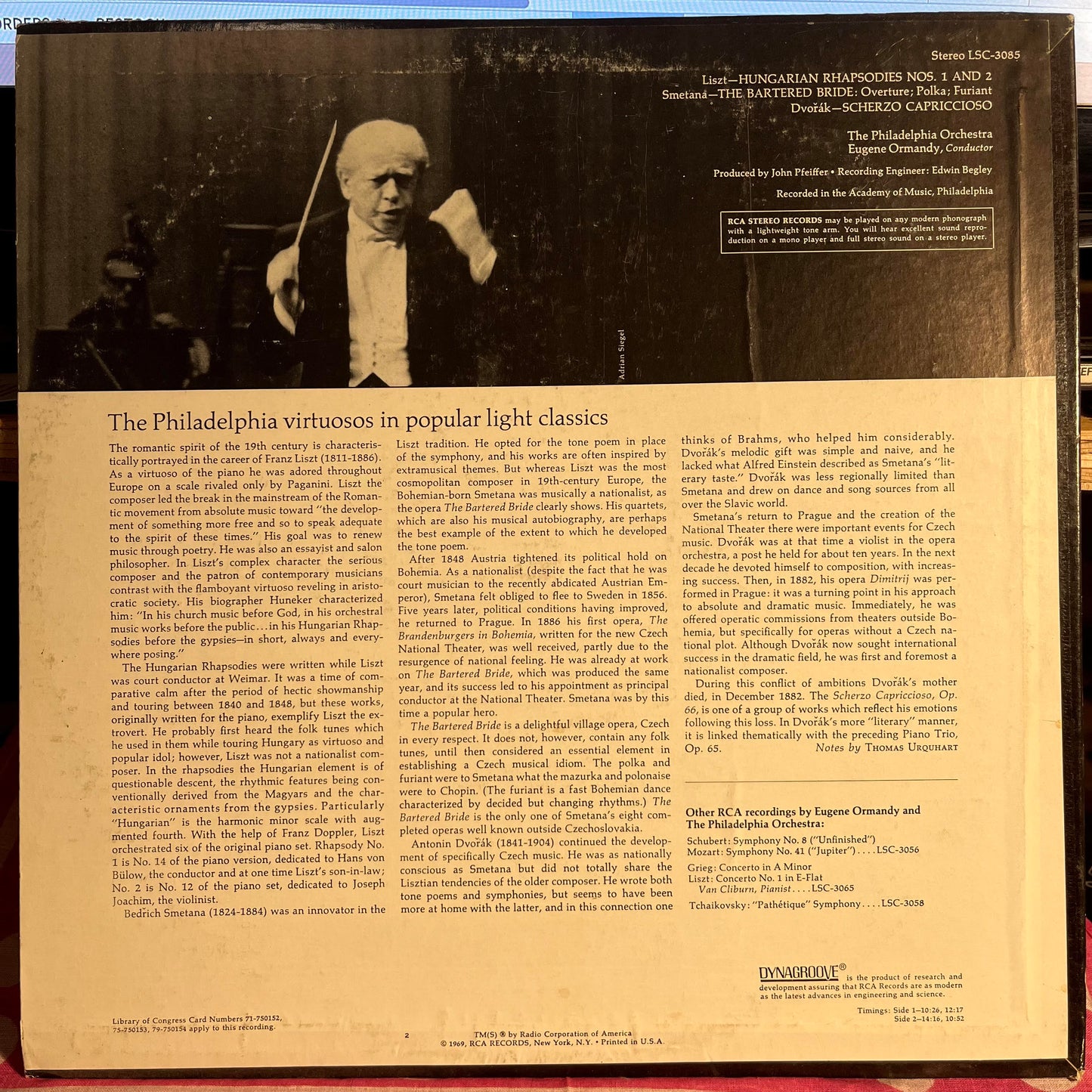 Hungarian Rhapsodies Nos. 1 And 2, Bartered Bride: Overture *STEREO/RED SEAL* | Near Mint (NM) Excellent (EX)
