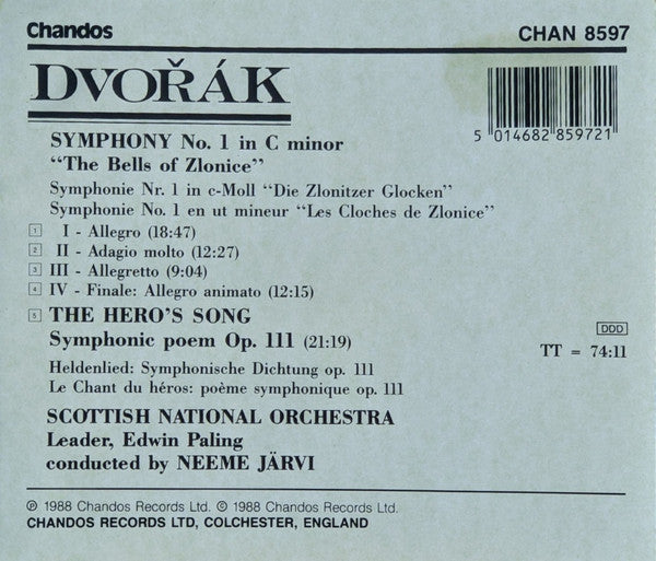 Symphony No. 1 ' The Bells Of Zlonice' - The Hero's Song Symphonic Poem Op. 111 (CD) | Near Mint (NM) Near Mint (NM) - CLASSICAL / USED *NEAR MINT*