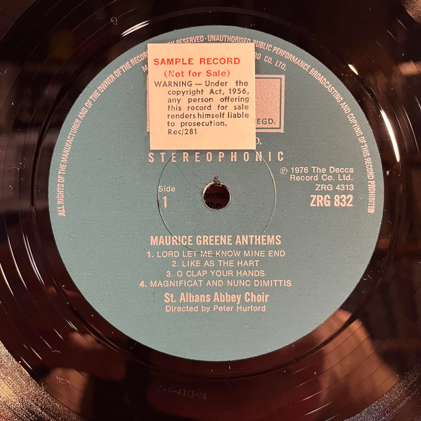 Maurice Greene (2) - Anthems *PROMO* | Near Mint (NM) Near Mint (NM) - CLASSICAL / USED *NEAR MINT*