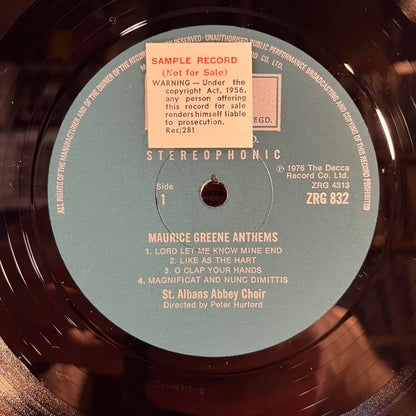 Maurice Greene (2) - Anthems *PROMO* | Near Mint (NM) Near Mint (NM) - CLASSICAL / USED *NEAR MINT*