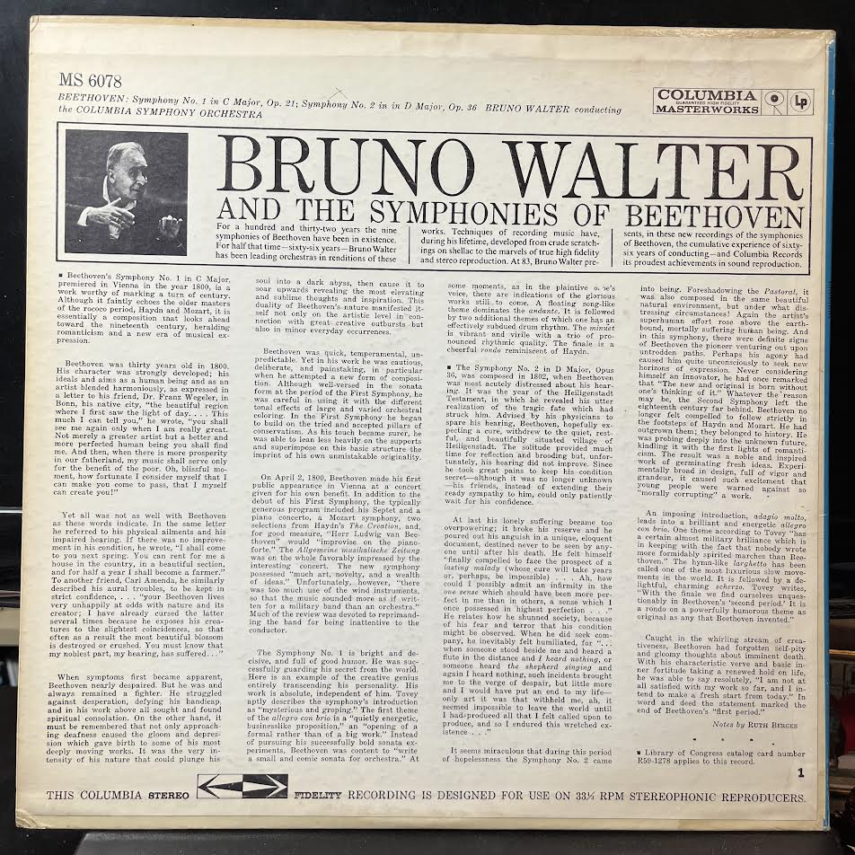 Symphony No. 1 In C Major - Symphony No. 2 In D Major (VINYL) | Near Mint (NM) Excellent+ (EX+) - CLASSICAL / USED *NEAR MINT*