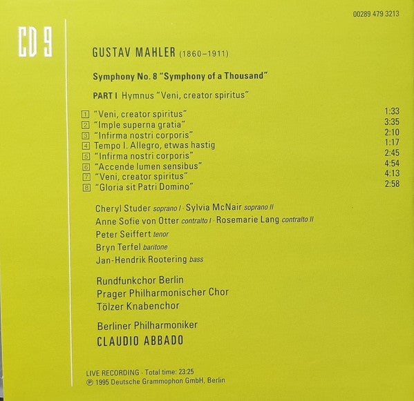 Gustav Mahler - Mahler - Abbado (CD BOXSET Deutsche Grammophon ‎– 00289 479 3204, Deutsche Grammophon ‎– 479 3204, Universal ‎– 479 3204) | NEW Near Mint (NM) Near Mint (NM) - CLASSICAL / USED *NEAR MINT*