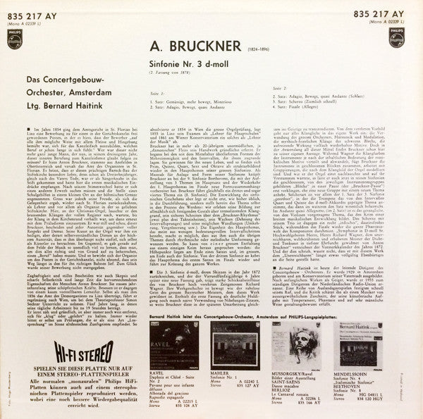 Sinfonie Nr. 3 D-Moll (VINYL) | Near Mint (NM or M-) Near Mint (NM or M-) - CLASSICAL / USED *NEAR MINT*