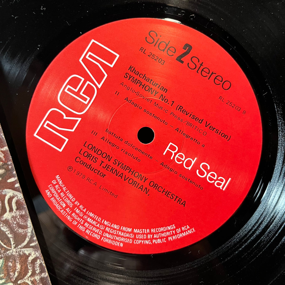 Khachaturian* - Loris Tjeknavorian, London Symphon - Symphony No. 1 (Revised Version)(VINYL LP RCA RED SEAL RL25203 1979) | Near Mint (NM or M-) Near Mint (NM) - CLASSICAL / USED *NEAR MINT*