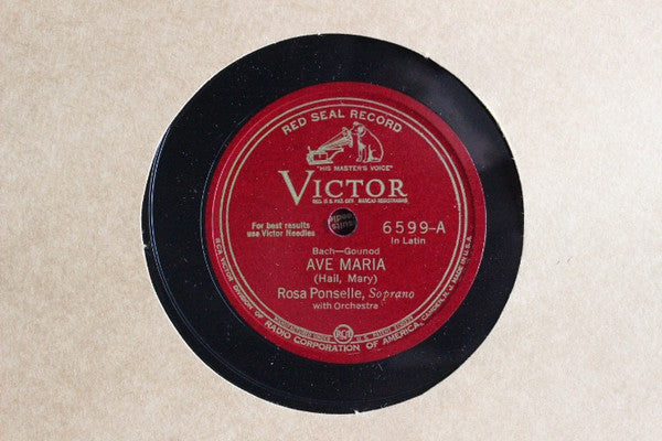 Rosa Ponselle - Ave Maria / Elegie *78 RPM* | Very Good Plus (VG+) Generic - CLASSICAL / USED *VERY GOOD++*