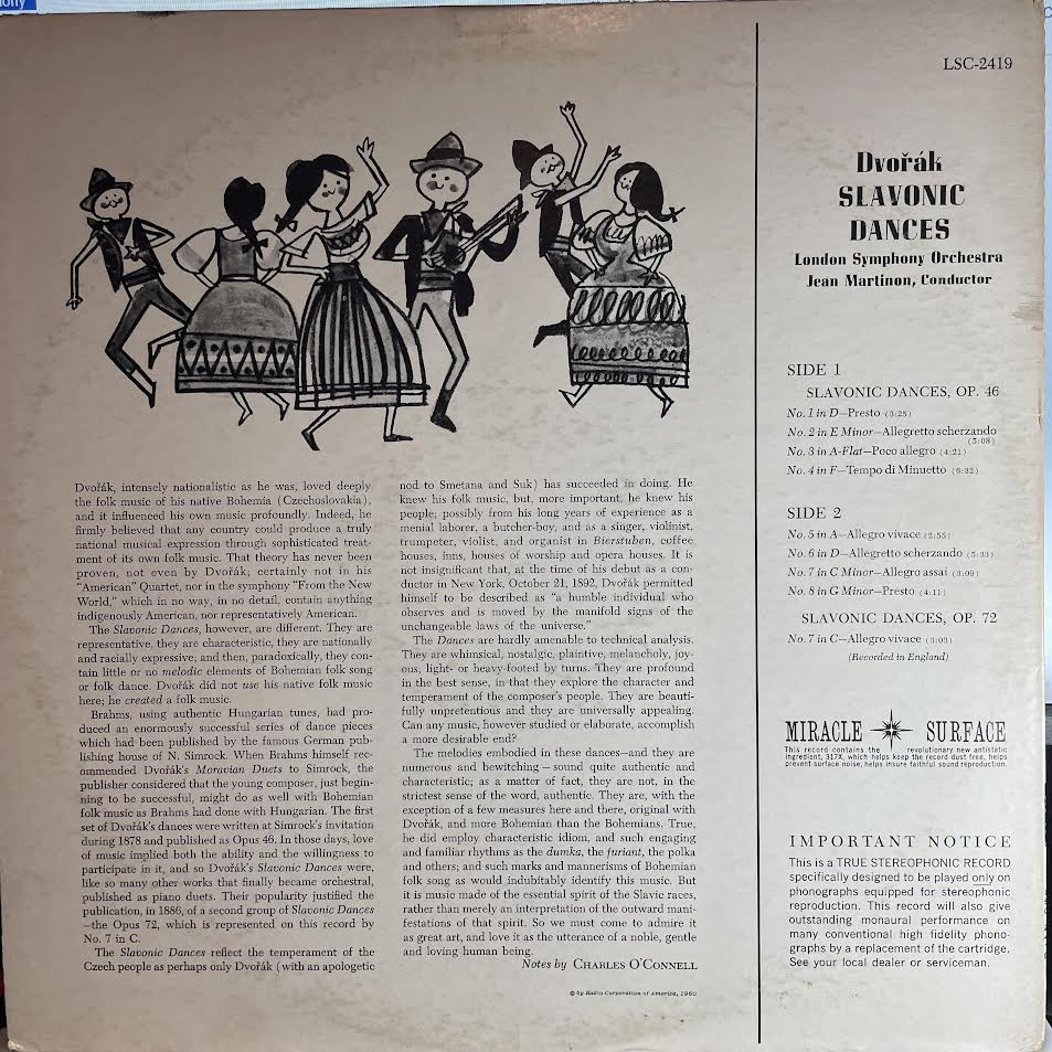 Slavonic Dances (VINYL) | Very Good Plus (VG+) Very Good Plus (VG+) - CLASSICAL / USED *VERY GOOD+*