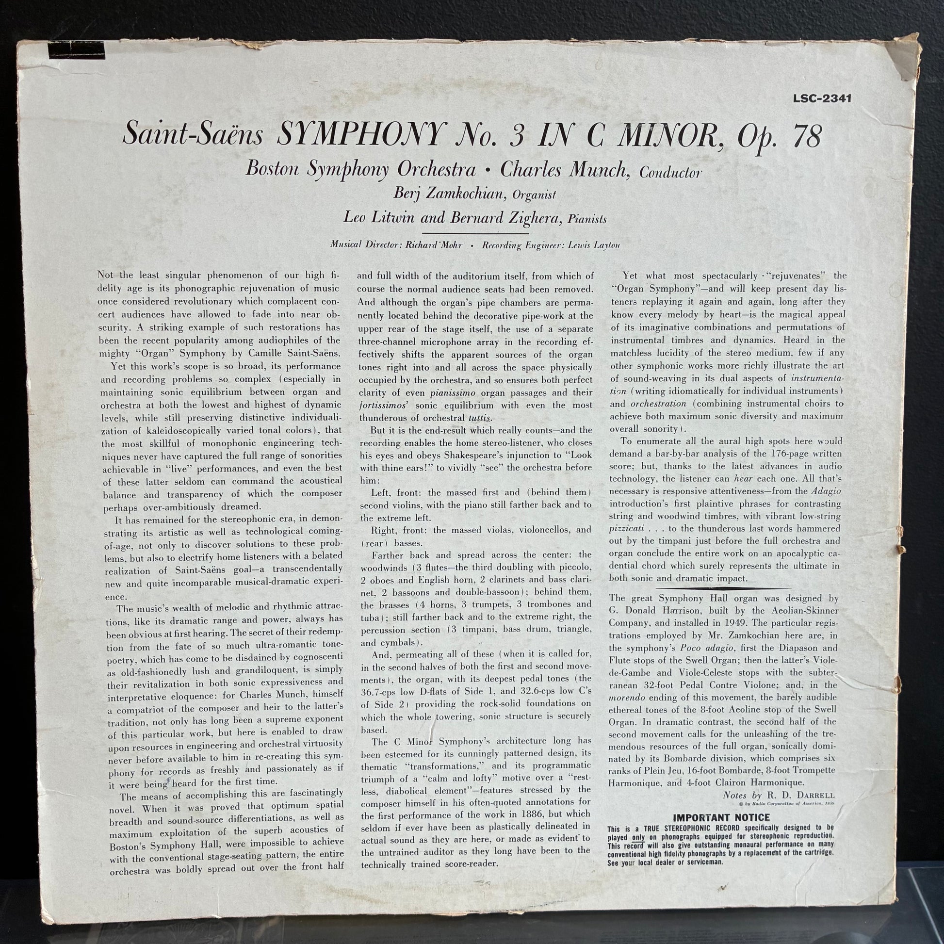 A Stereo Spectacular / Symphony No. 3 (VINYL) | Very Good Plus (VG+) Very Good (VG) - CLASSICAL / USED *VERY GOOD+*