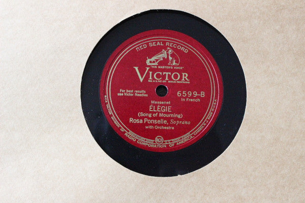 Rosa Ponselle - Ave Maria / Elegie *78 RPM* | Very Good Plus (VG+) Generic - CLASSICAL / USED *VERY GOOD++*