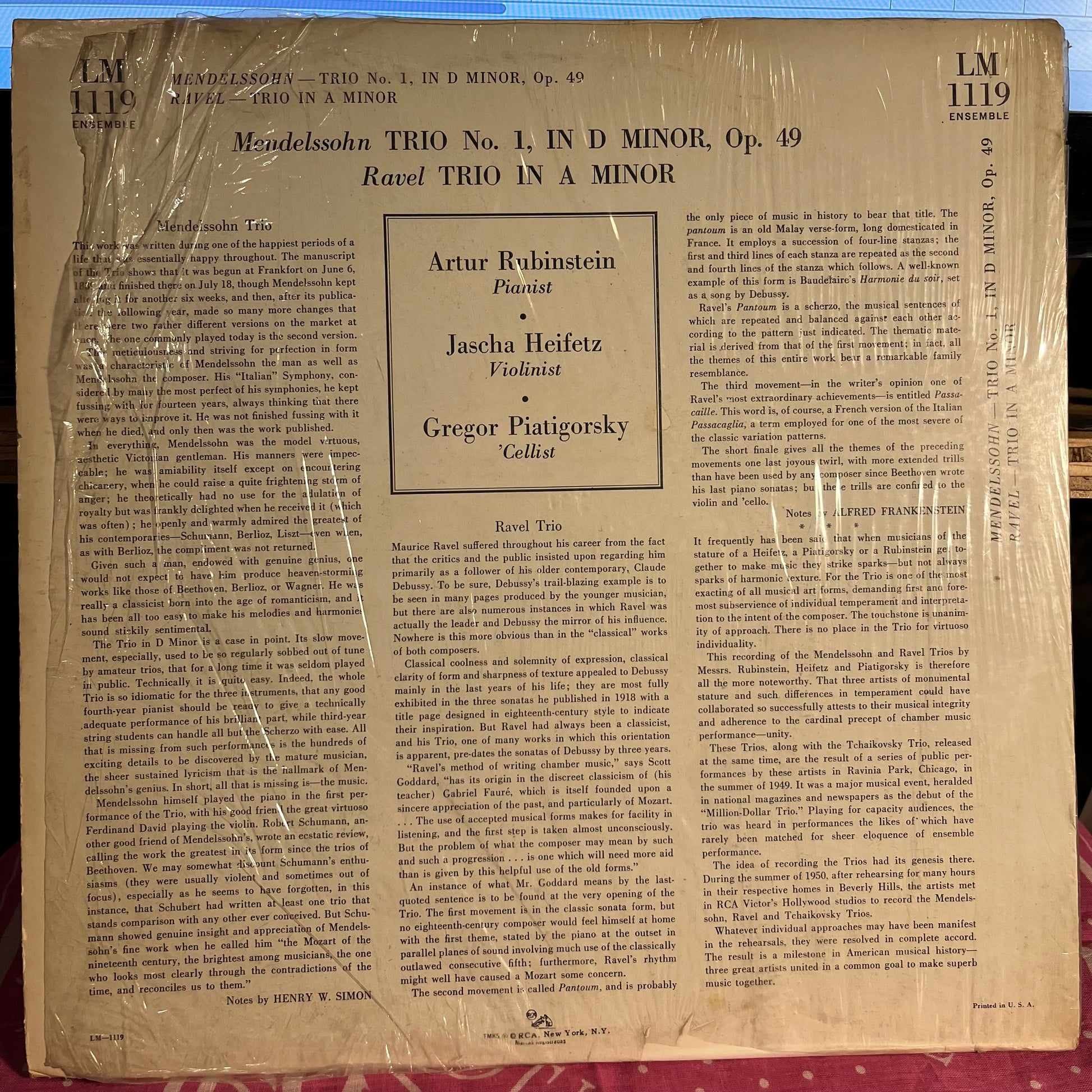 Felix Mendelssohn-Bartholdy - Trio / Trio In A Minor | Very Good Plus (VG+) Excellent (EX) - CLASSICAL / USED *VERY GOOD+*