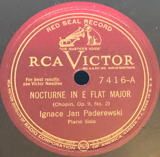 Ignacy Jan Paderewski - Nocturne In E Flat Major / Mazurka In C Sharp Minor *78 RPM* | Very Good Plus (VG+) Generic - CLASSICAL / USED *VERY GOOD+*