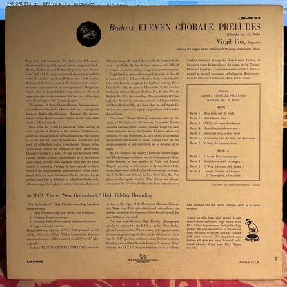 Johannes Brahms - Eleven Chorale Preludes (Complete) | Very Good Plus (VG+) Very Good Plus (VG+) - CLASSICAL / USED *VERY GOOD+*