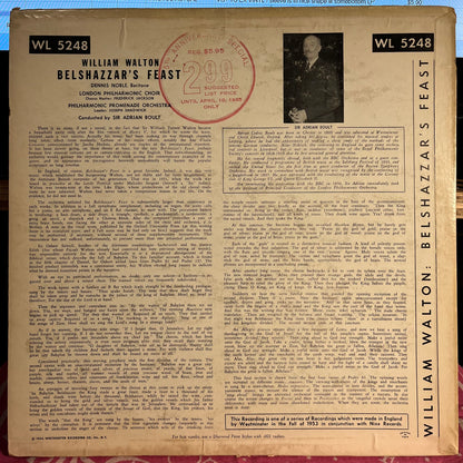Sir William Walton - Belshazzar's Feast | Very Good Plus (VG+) Very Good Plus (VG+) - CLASSICAL / USED *VERY GOOD++*