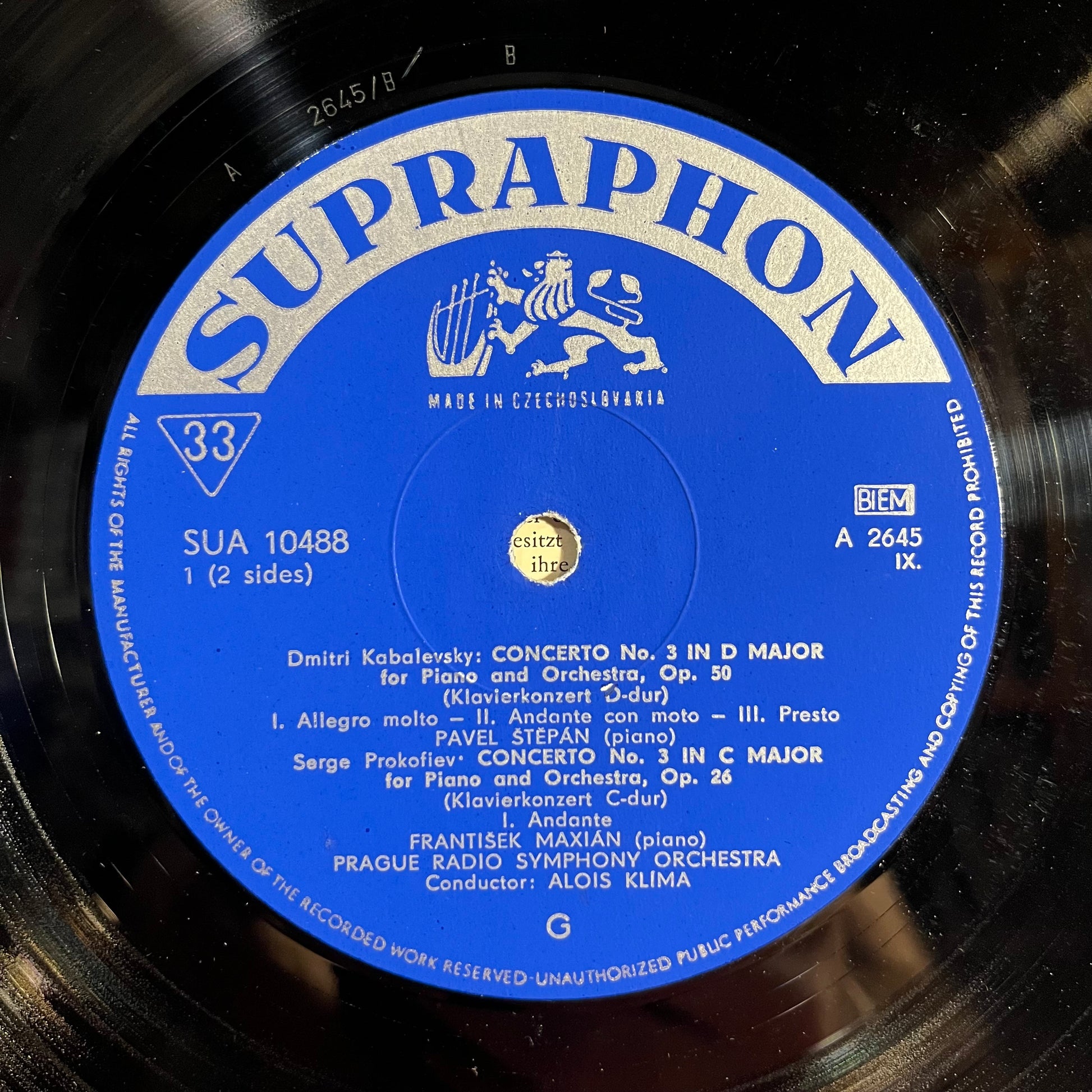 Sergei Prokofiev - Concerto No, 3 For Piano And Orchestra / Concerto No, 3 For Piano And Orchestra *UK - BLUE LABELS* | Very Good Plus (VG+) Very Good (VG) - CLASSICAL / USED *VERY GOOD+*