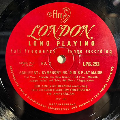 Franz Schubert - Schubert Symphony No. 5 in B. Flat Major 10" | Very Good (VG) Excellent (EX) - CLASSICAL / USED *VERY GOOD*
