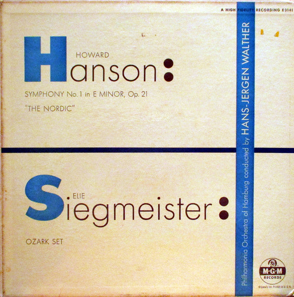 Howard Hanson - Symphony No. 1 - The Nordic / Ozark Set | Very Good (VG) Very Good Plus (VG+) - CLASSICAL / USED *VERY GOOD*