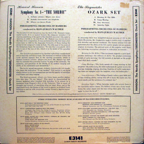 Symphony No. 1 - The Nordic / Ozark Set | Very Good (VG) Very Good Plus (VG+)