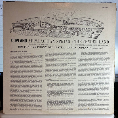 Appalachian Spring / The Tender Land - Suite (VINYL) | Very Good (VG) Very Good (VG) - CLASSICAL / USED *VERY GOOD*