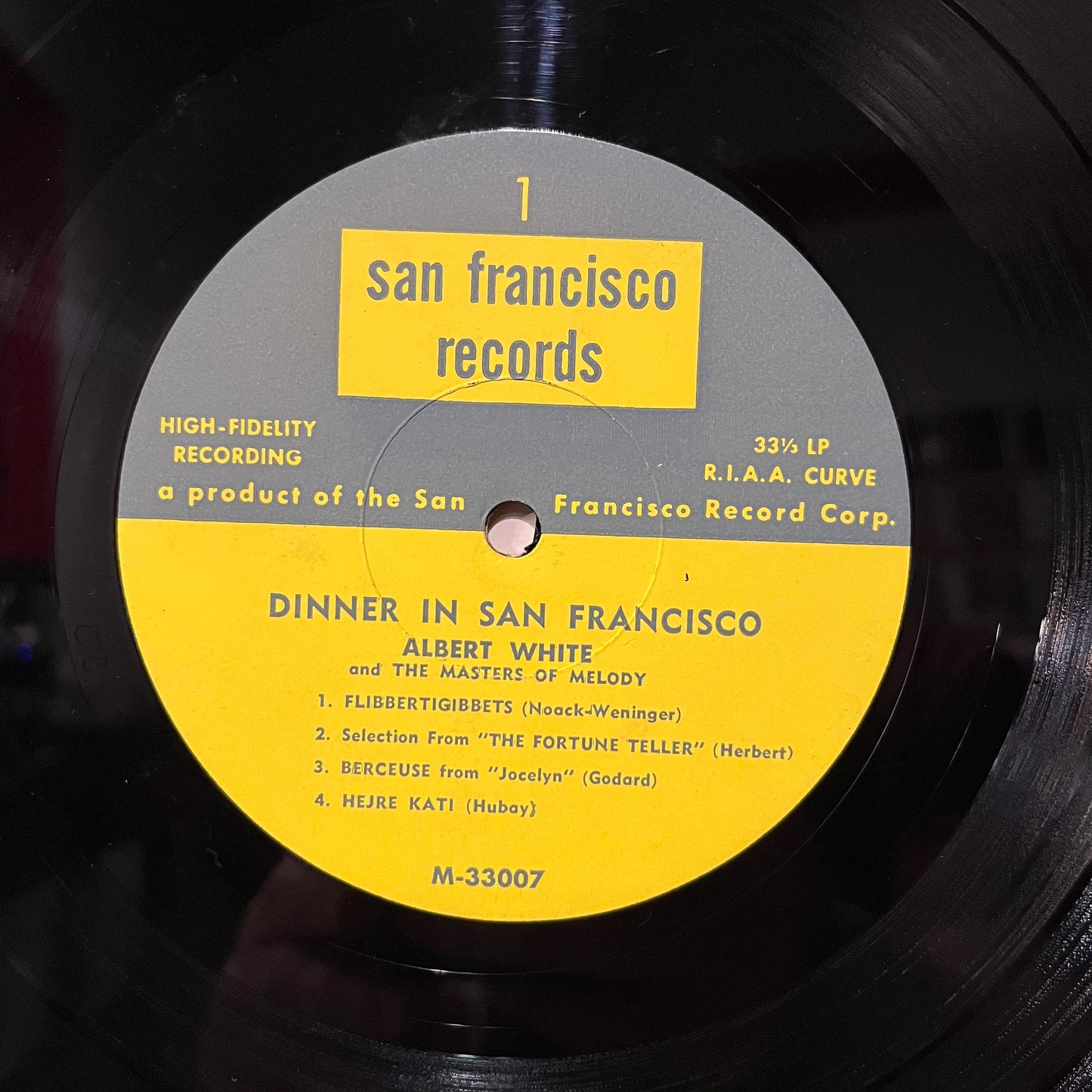 Dinner In San Francisco | Very Good (VG) Very Good Plus (VG+)