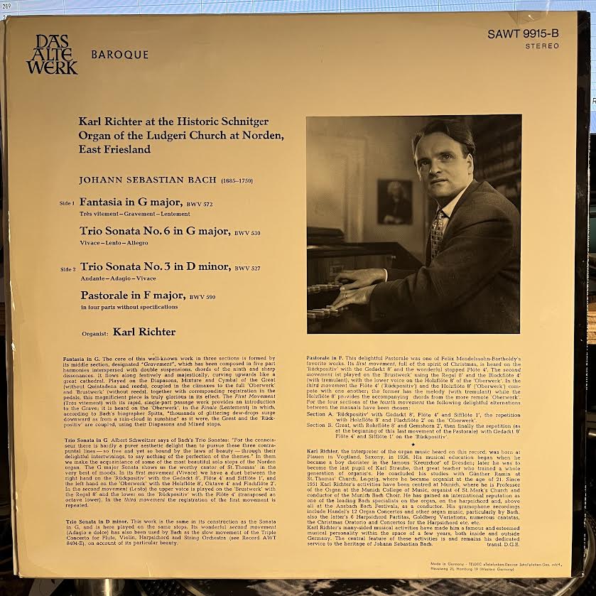 Johann Sebastian Bach - The Historic Schnitger Organ Of The Ludgeri Church | Near Mint (NM) Near Mint (NM) - CLASSICAL / USED *NEAR MINT-*