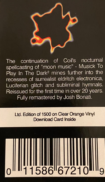 Coil - Musick To Play In The Dark² (CLEAR ORANGE VINYL) | Mint (M) Mint (M) - EXPERIMENTAL/AMBIENT *SEALED/COLOR*