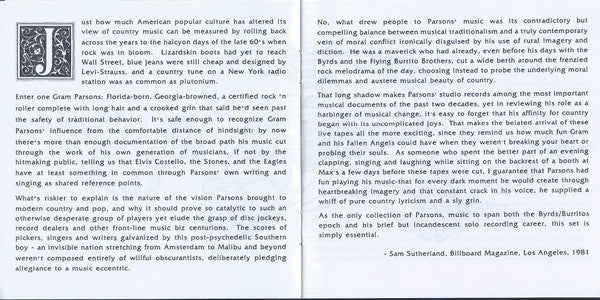 Gram Parsons & The Fallen Angels - Live 1973 (CD) | USED - COUNTRY/ROCK / USED *NEAR MINT*