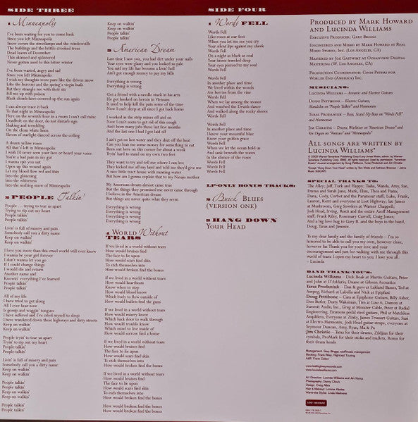 World Without Tears (2xVINYL) | Mint (M) Mint (M) - COUNTRY *SEALED*