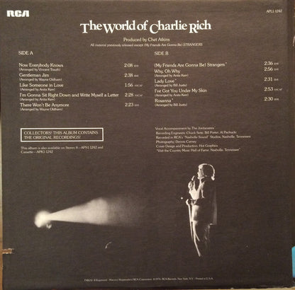 The World Of Charlie Rich / Now Everybody Knows | Mint (M) Near Mint (NM)