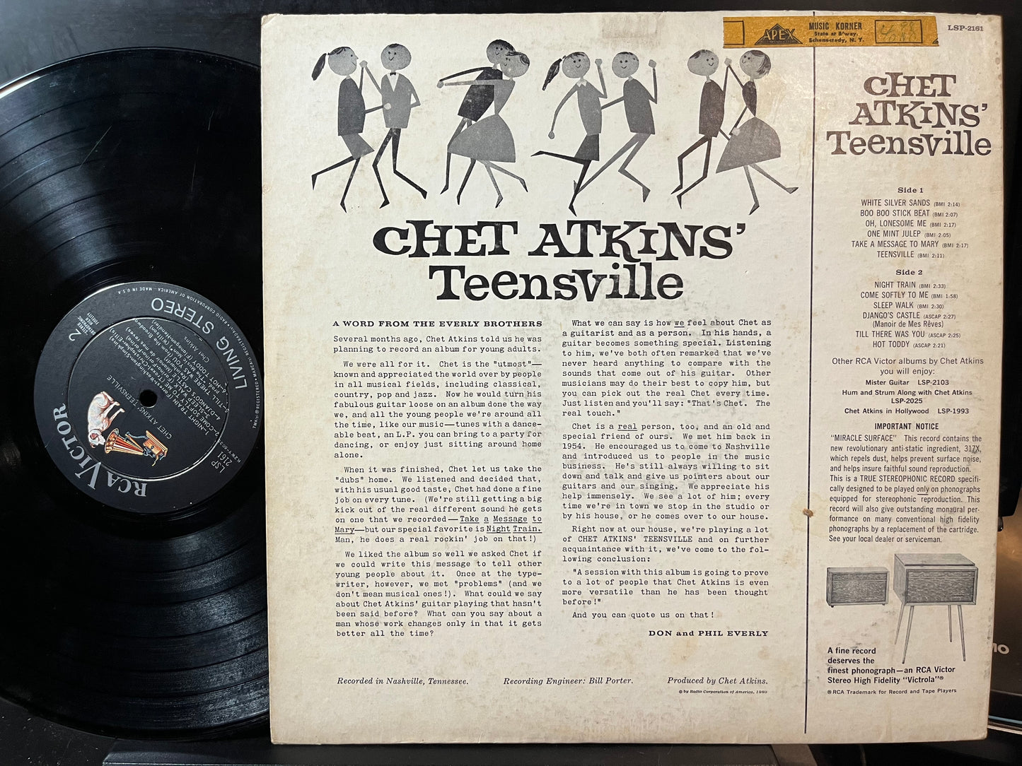 Chet Atkins - Chet Atkins' Teensville (VINYL LP RCA VICTOR LSP-2161 1960) | Excellent (EX) Excellent (EX) - COUNTRY / USED *EXCELLENT*
