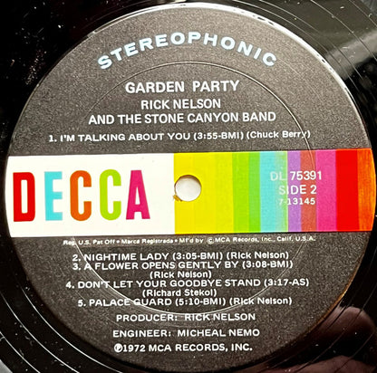 Rick Nelson & The Stone Canyon Band - Garden Party | Excellent (EX) Very Good Plus (VG+) - COUNTRY / USED *EXCELLENT*