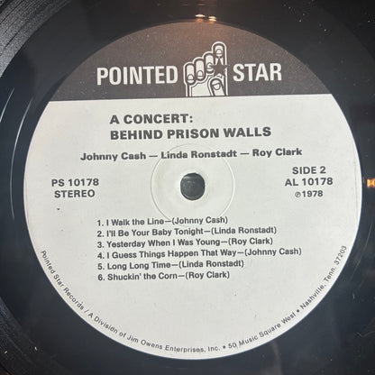 Napa Presents A Concert: Behind Prison Walls (VINYL) | Excellent (EX) Excellent (EX) - COUNTRY / USED *EXCELLENT*