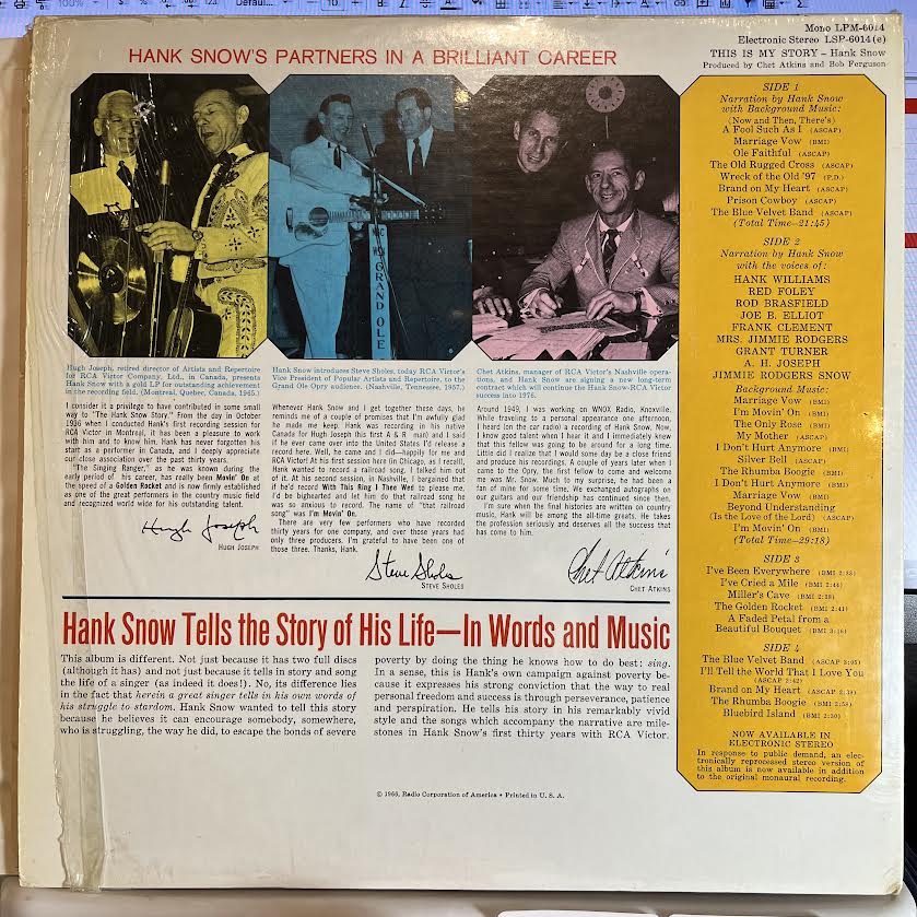 Hank Snow - This Is My Story *SHRINK* | Excellent (EX) Near Mint (NM) - COUNTRY / USED *EXCELLENT*
