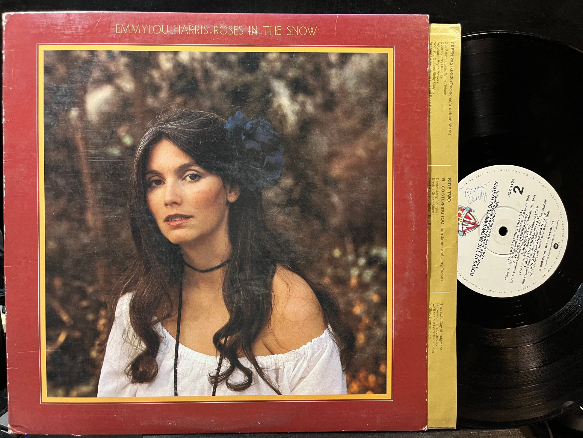Emmylou Harris - Roses In The Snow (VINYL LP WARNER BROS. BSK 3422 1980) | Near Mint- (NM-) Excellent (EX) - COUNTRY / USED *NEAR MINT-*