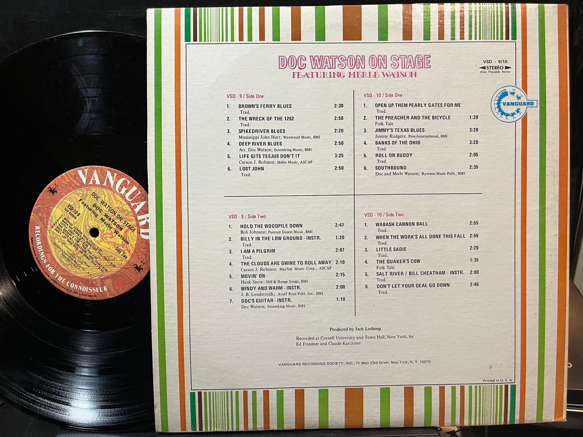Doc Watson Featuring Merle Watson - Doc Watson On Stage (VINYL 2xLP VANGUARD VSD - 9/10 1970) | Near Mint- (NM-) Near Mint- (NM-) - COUNTRY / USED *NEAR MINT-*