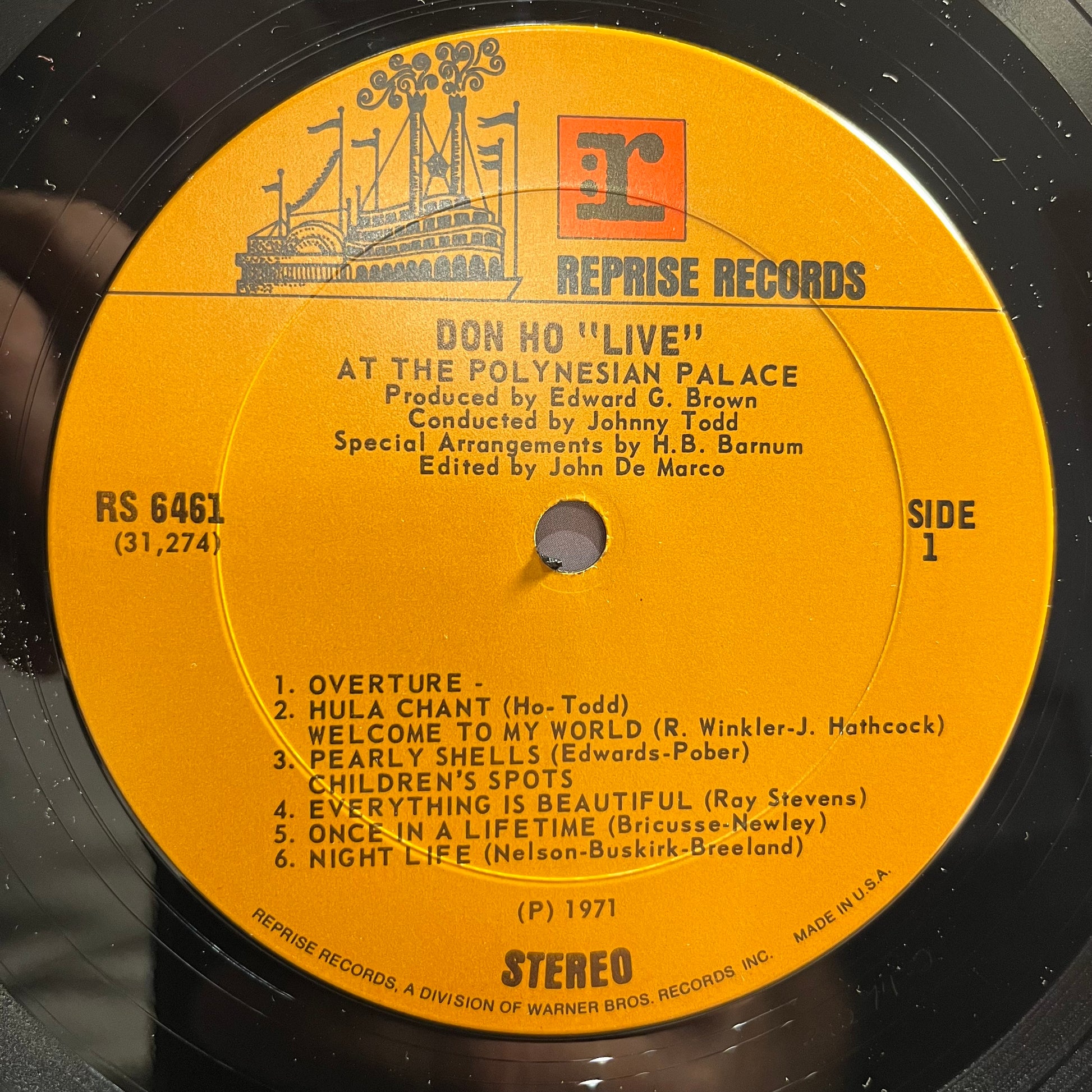 Don Ho - Live At The Polynesian Palace *STEREO* | Near Mint (NM) Near Mint (NM) - COUNTRY / USED *NEAR MINT*