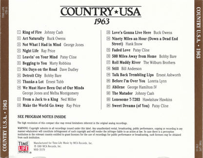 Country USA 1963 (CD) | Near Mint (NM) Near Mint (NM) - COUNTRY / USED *NEAR MINT*