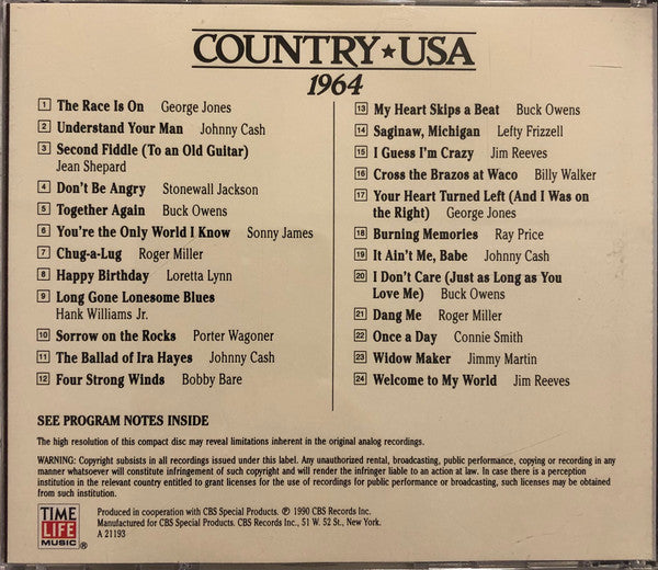 Country USA 1964 (CD) | Near Mint (NM) Near Mint (NM) - COUNTRY / USED *NEAR MINT*