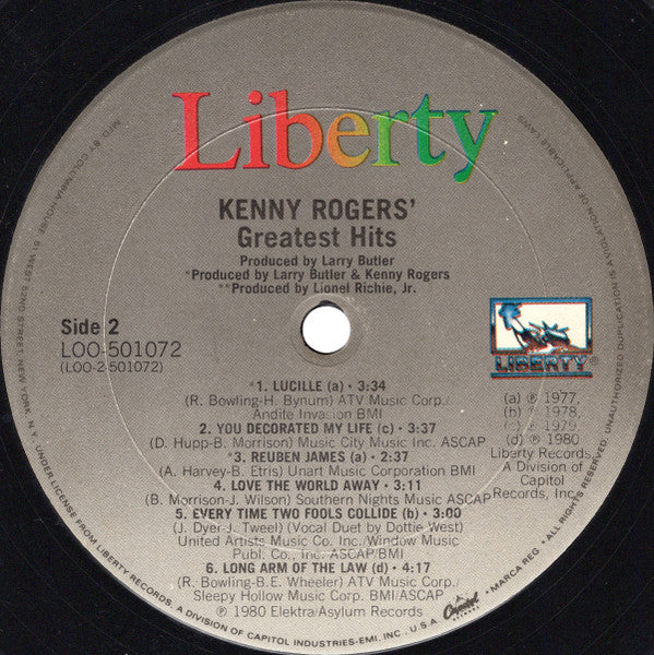 Kenny Rogers - Greatest Hits (VINYL) | Near Mint (NM) Near Mint (NM) - COUNTRY / USED *NEAR MINT*