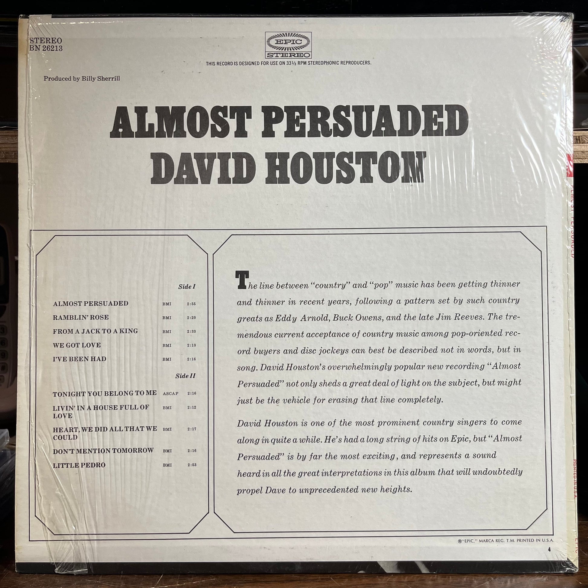 Almost Persuaded (VINYL) | Near Mint (NM) Near Mint (NM) - COUNTRY / USED *NEAR MINT*