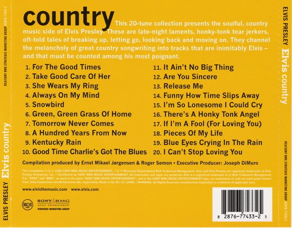 Elvis Country (CD) | Near Mint (NM) Near Mint (NM) - COUNTRY / USED *NEAR MINT*